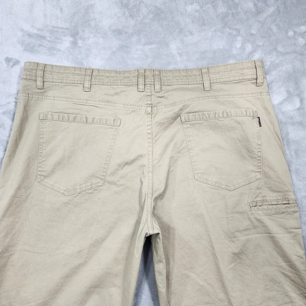 Swiss Tech Pants Mens 42x32 Beige‎ Regular Fit Straight Canvas Khaki Stretch